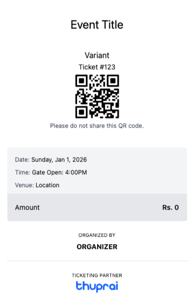 Sample Ticket